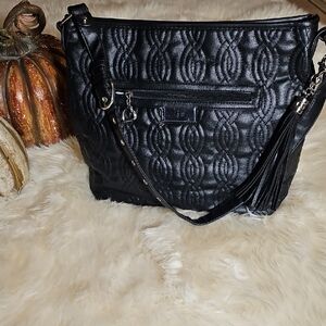 Chic Black Patterned Shoulder Bag